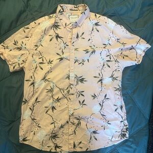 Light pink floral button-up shirt
